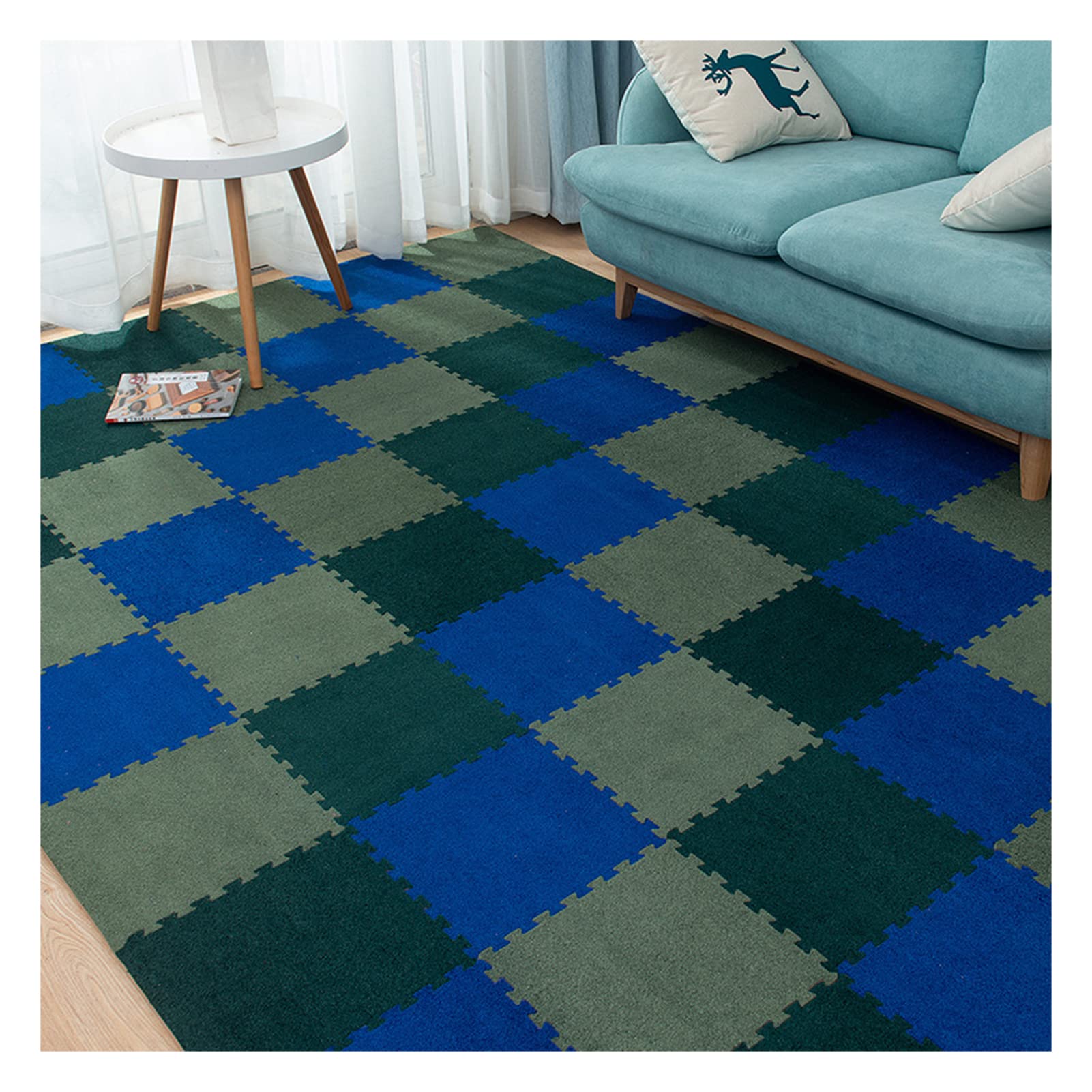 16Pcs Interlocking Foam Floor Mats for Kids - Non-Slip Puzzle Play Mats, Soft Fluffy Carpet Tiles & Plush Area Rug, Anti-Fall Playmat for Baby Crawling & Toddler Play (12x12 Inch, 60x60x1cm) - Perfect for Nursery, Playroom & Daycare Floor Protection