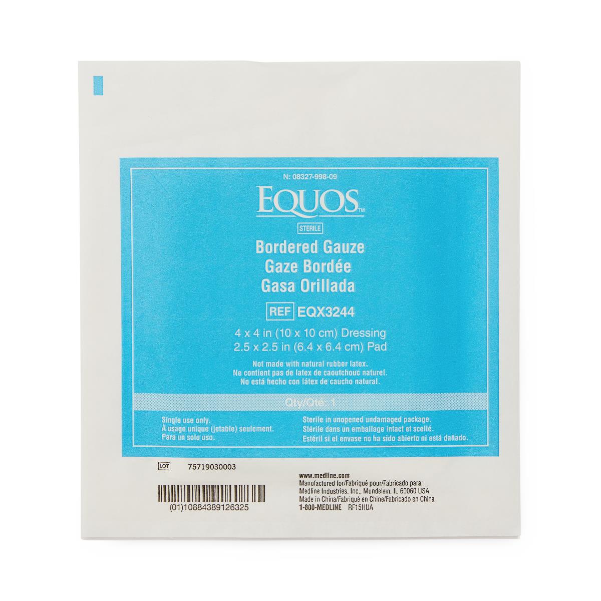 Equos Sterile Bordered Gauze Pads - Premium Wound Dressing for First Aid, Burns & Surgical Care (4x4 Inch, 12-Pack) - Ideal for Home, Hospital & Emergency Kits