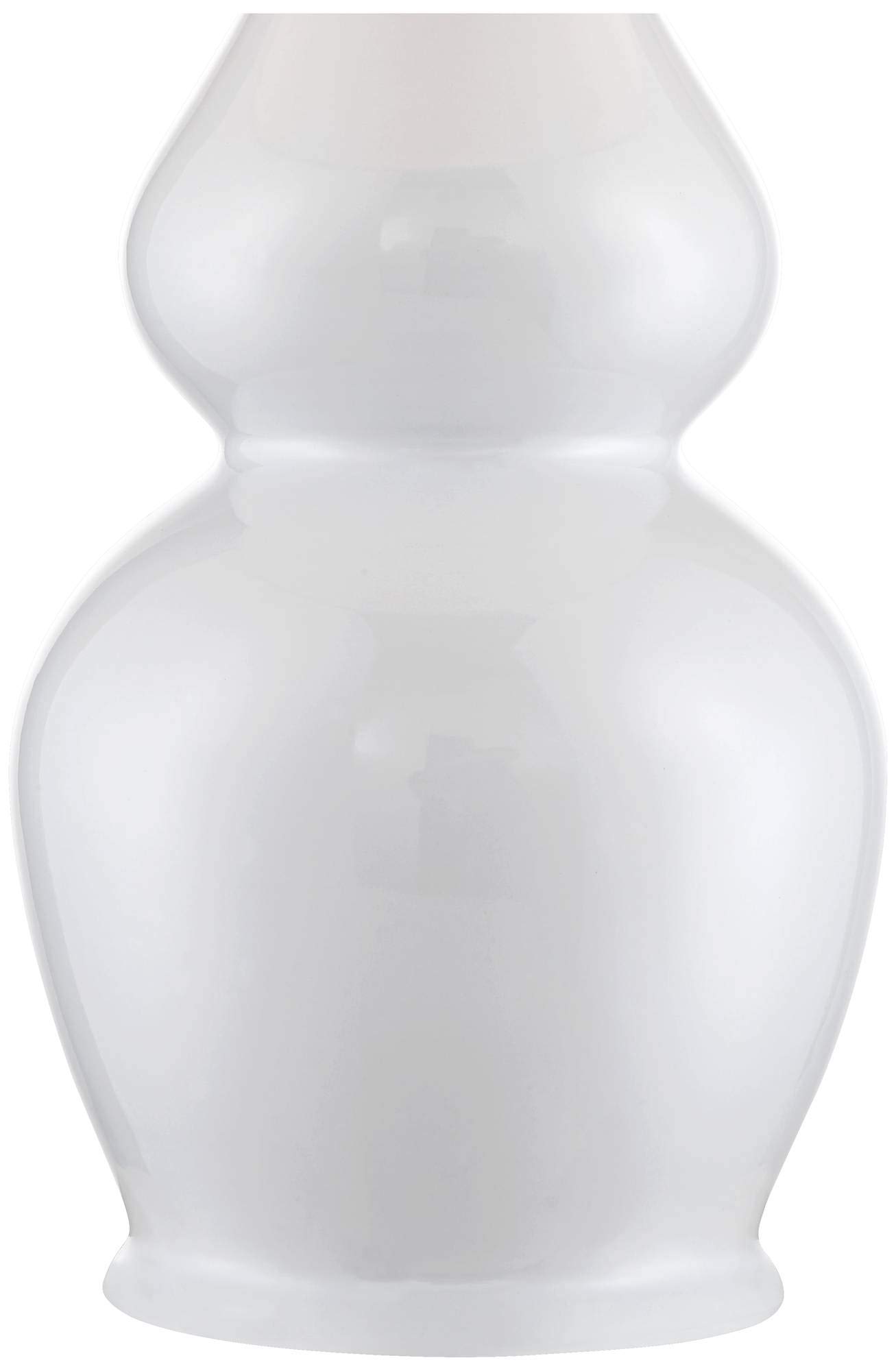 360 Lighting Jane Modern Table Lamps - Set of 2 White Ceramic Double Gourd Lamps with Fabric Tapered Drum Shade - 25