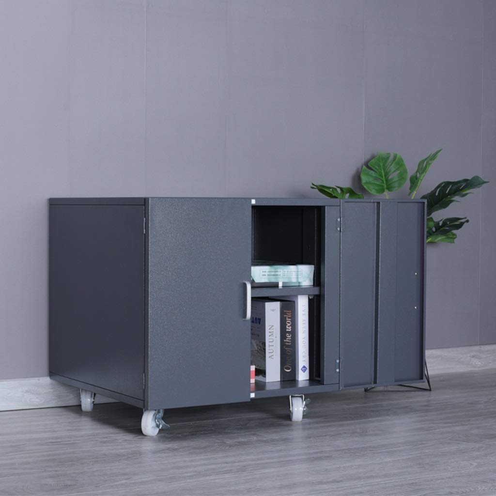 Heavy-Duty Black Printer Stand with Wheels - 60x60x37cm Removable Storage Cabinet for A3 Copiers & Printers - Perfect for Home Office, Printing Shops & Workspaces