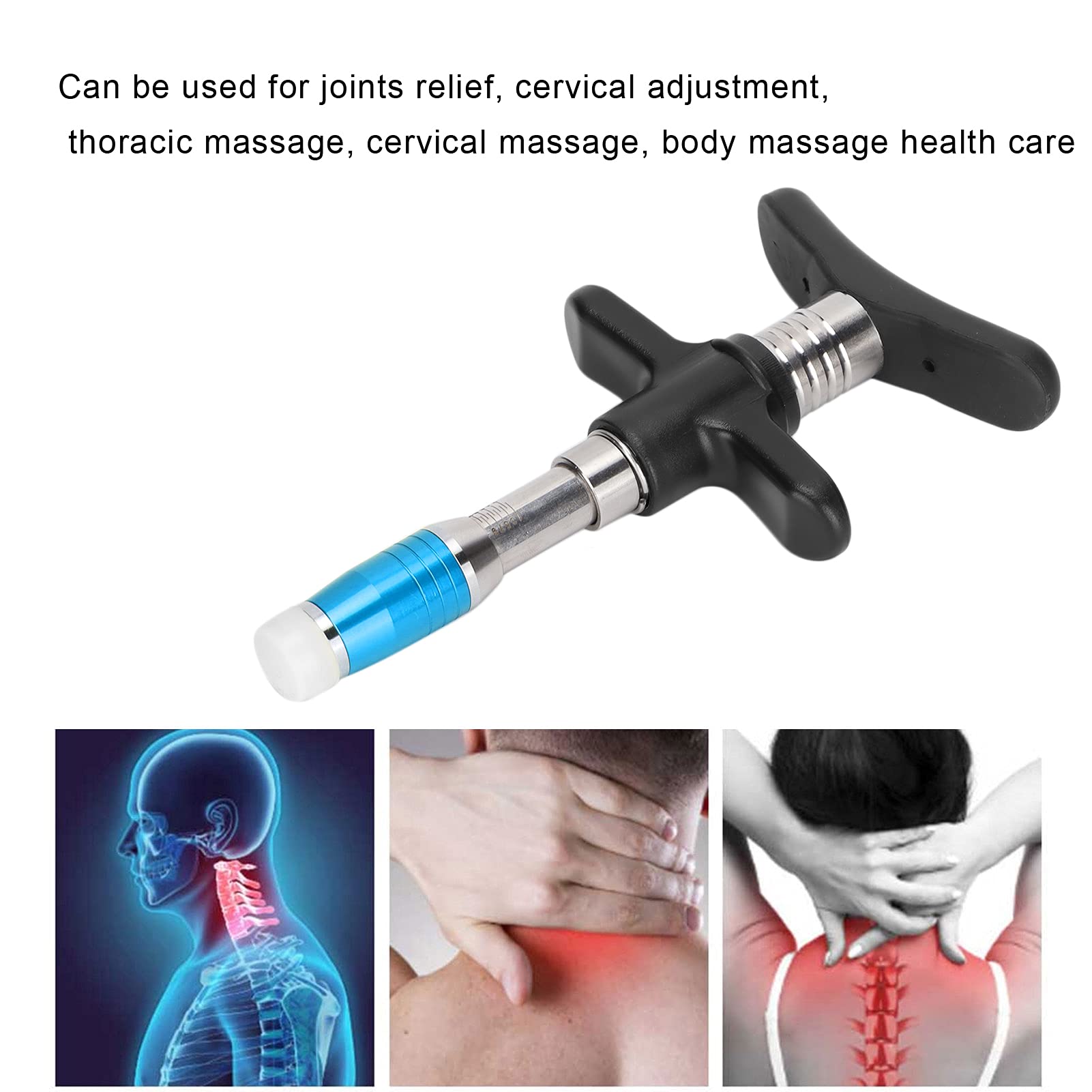 ANGGREK Chiropractic Tool - 10-Level Manual Spinal Massager for Back Pain Relief & Muscle Relaxation | Portable Adjusting Device for Neck, Shoulder & Spine | Home & Office Use (Blue)