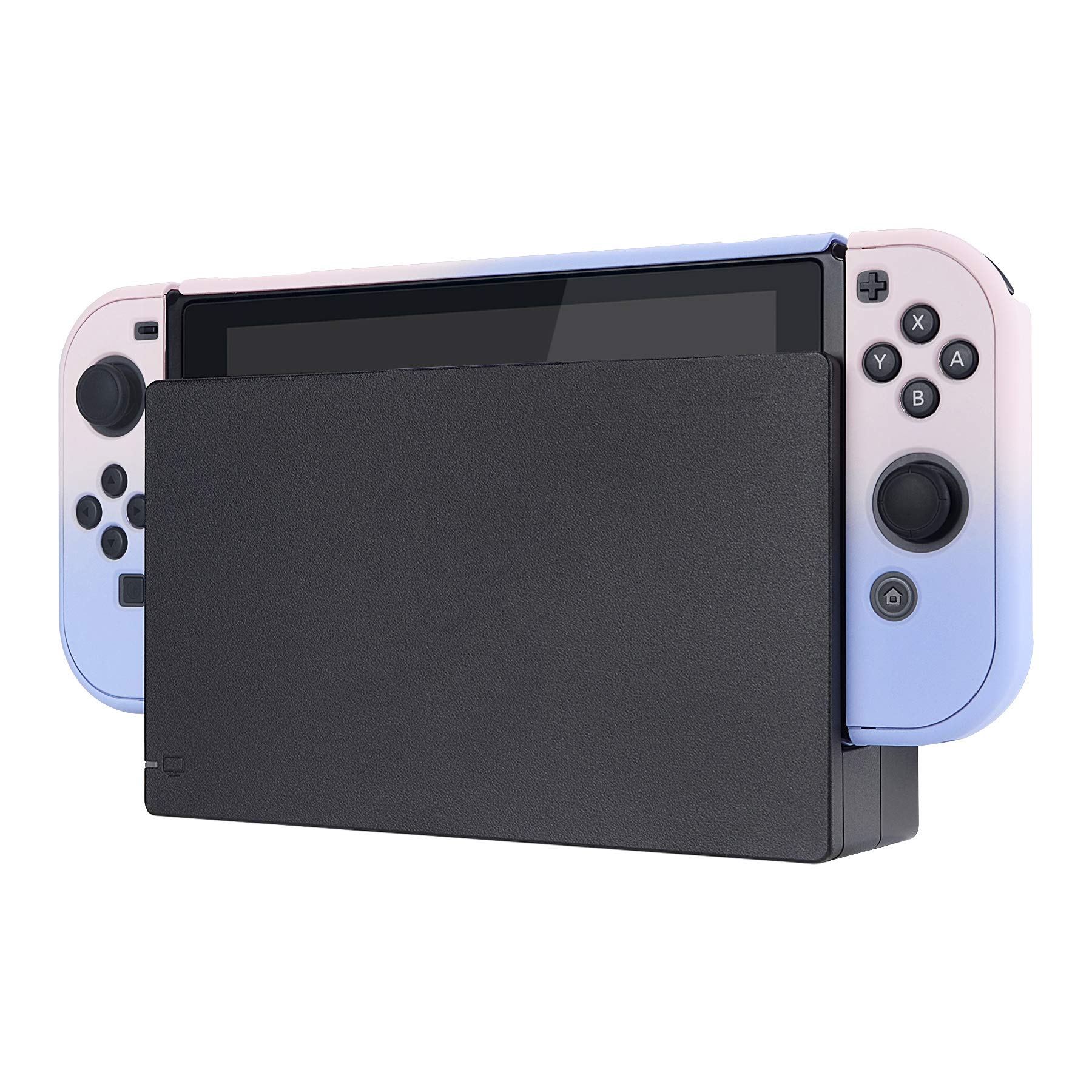 eXtremeRate PlayVital Protective Hard Shell Case for Nintendo Switch - Shock-Absorbent Anti-Scratch Dockable Cover with Easy Installation, Durable Gradient Pink Violet Gaming Accessories | Perfect for Travel, Home Gaming & Switch Protection