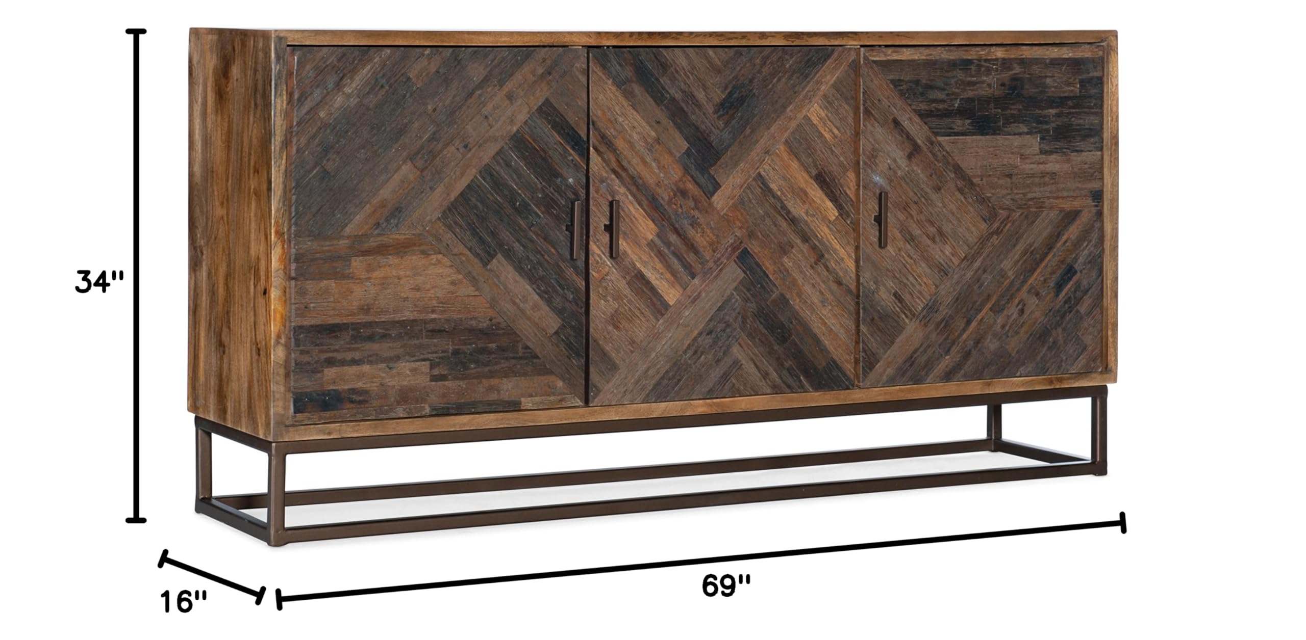 Hooker Furniture Home Entertainment TV Stand with Storage - Modern Media Console for Living Room, Bedroom & Home Theater