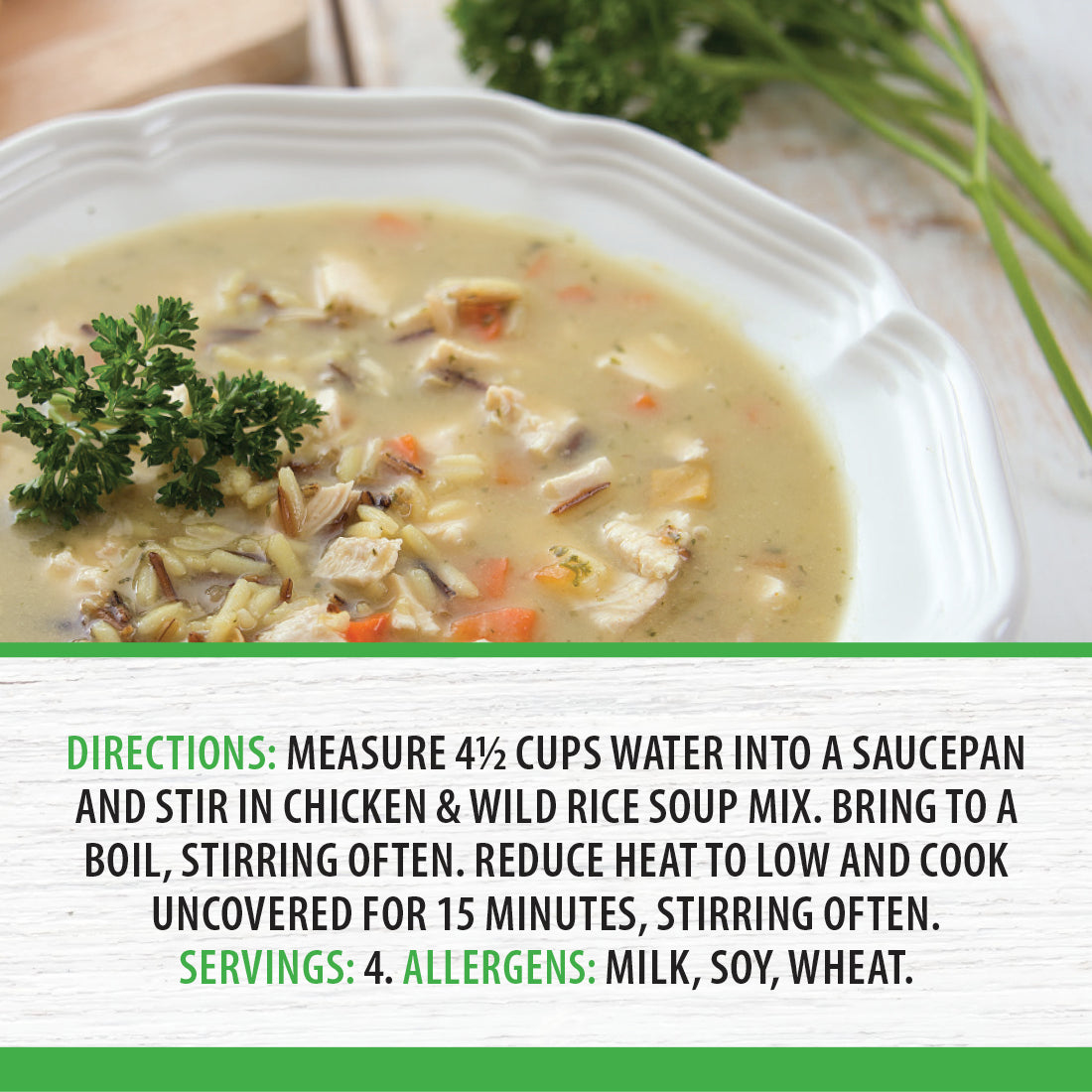 Organic Chicken & Wild Rice Soup - Hearty & Healthy Homemade Style - Perfect for Cold Weather, Family Dinners & Meal Prep