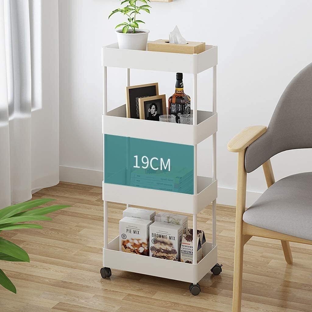 3-Tier White Kitchen Storage Rack for Fruits, Vegetables, Toys & Snacks - Heavy Duty Rolling Cart with Wheels for Pantry, Living Room & Playroom Organization