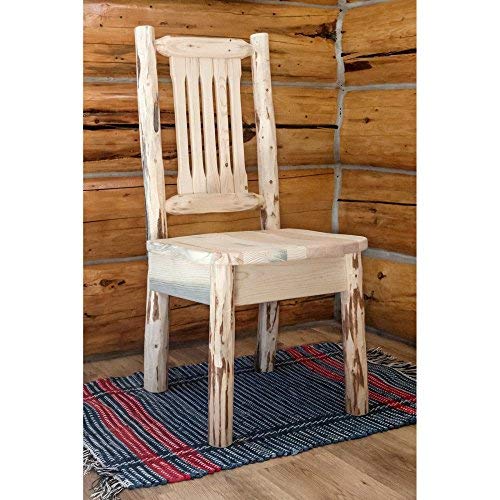 Montana Woodworks Solid Wood Log Dining Chair - Rustic Handcrafted Furniture for Cabin, Lodge & Home Decor - Perfect for Dining Rooms, Living Rooms & Outdoor Patios