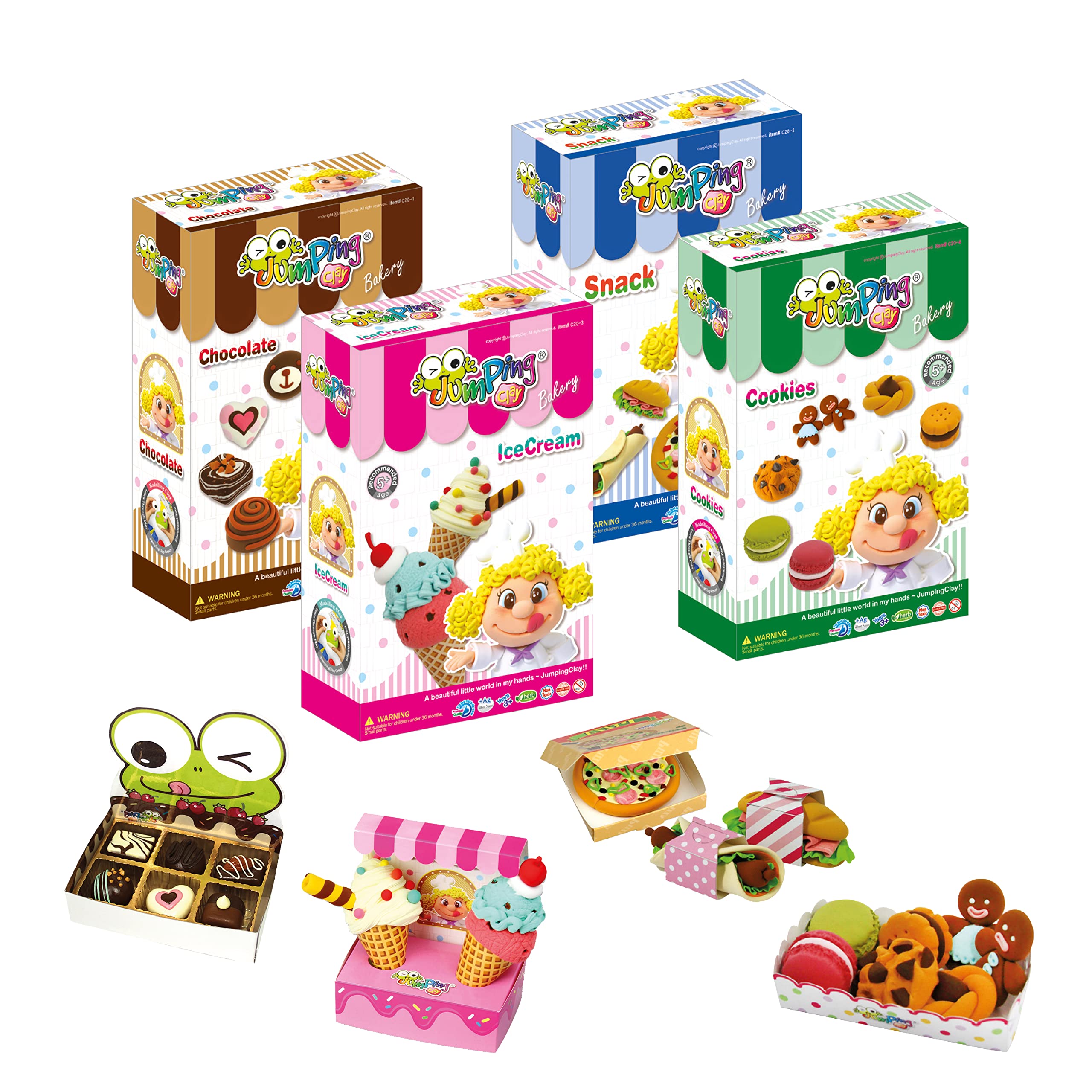 JumpingClay Kitchen Collection - DIY Modeling Clay Kit with Tools & Accessories for Kids & Adults - Perfect for Arts, Crafts & Creative Play at Home or School