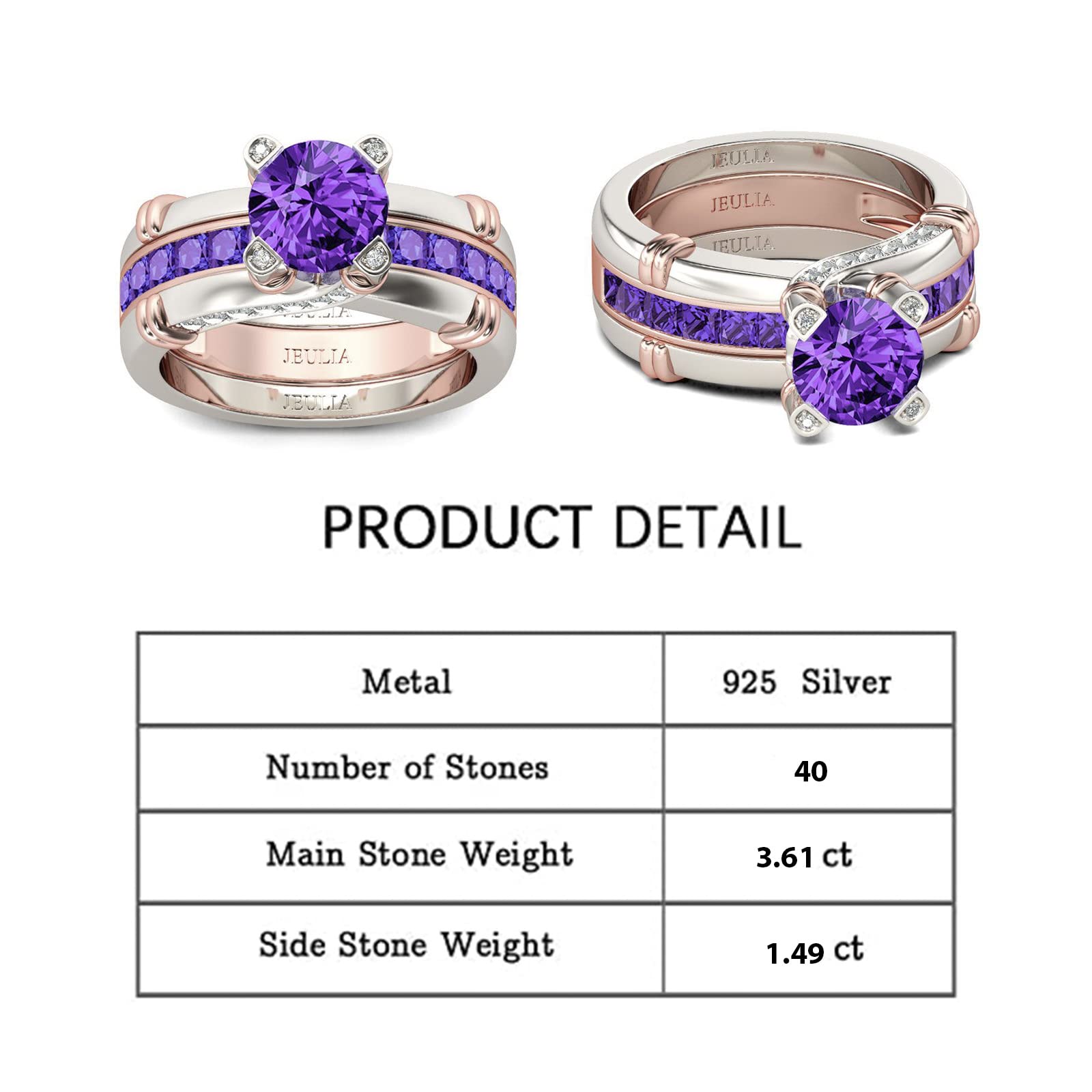 Jeulia Diamond Band Rings for Women - Sterling Silver CZ Interchangeable Ring Sets | Wedding, Engagement, Anniversary, Promise Rings & Bridal Jewelry | Perfect for Proposals, Bridal Parties & Romantic Gifts