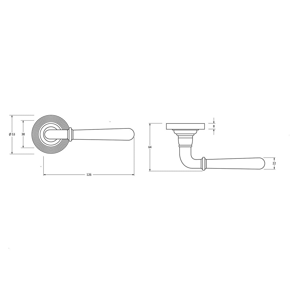 Premium Polished Stainless Steel Newbury Lever Door Handles with Concealed Beehive Rose - Elegant Entryway Hardware for Modern Homes & Commercial Spaces