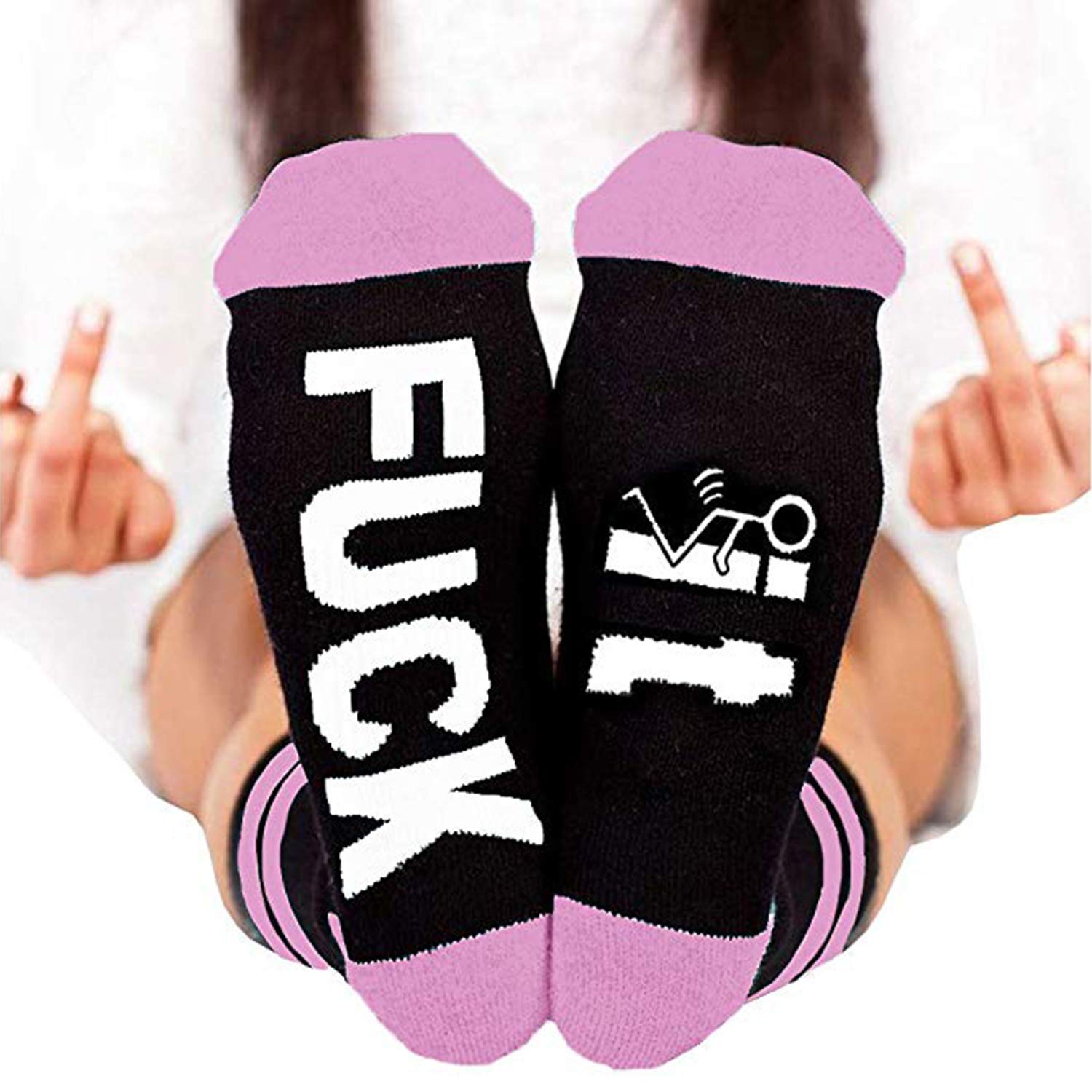 TSWRK 3 Pairs Funny Sarcastic Crew Socks with Embroidery - Ribbed Knit Cotton Socks for Men & Women - Perfect for Gifts, Casual Wear, and Expressing Attitude