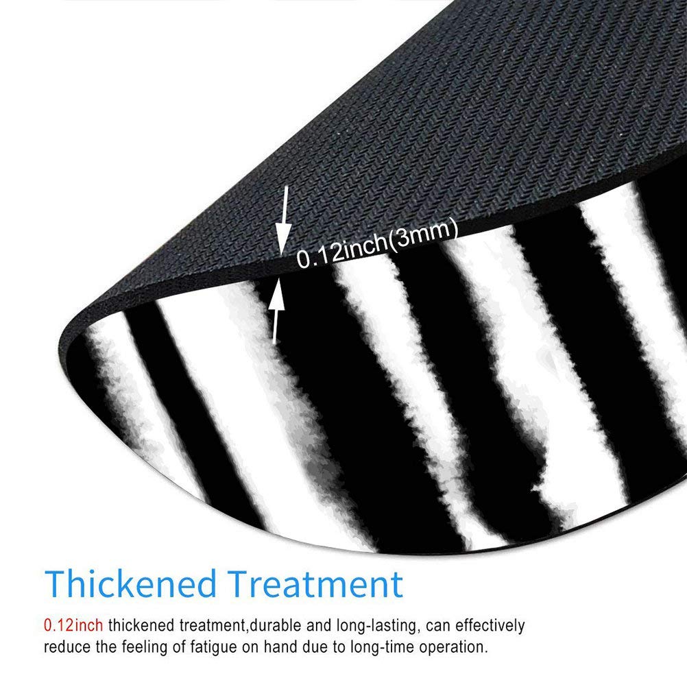Black and White Striped Round Mouse Pad for Computer - Non-Slip Office Desk Mat, Ergonomic Mousepad for Work & Gaming - Perfect for Home Office, Gaming Setup & Workspace Decor