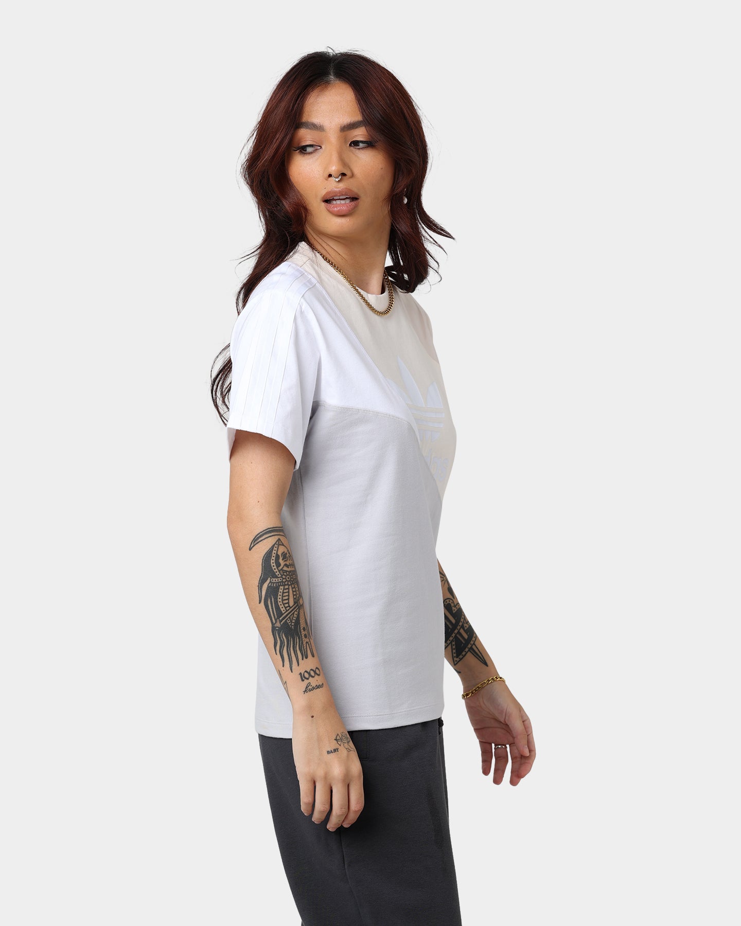 Adidas Women's Adicolor Split T-Shirt - Wonder White | Casual Wear, Workout & Street Style Fashion