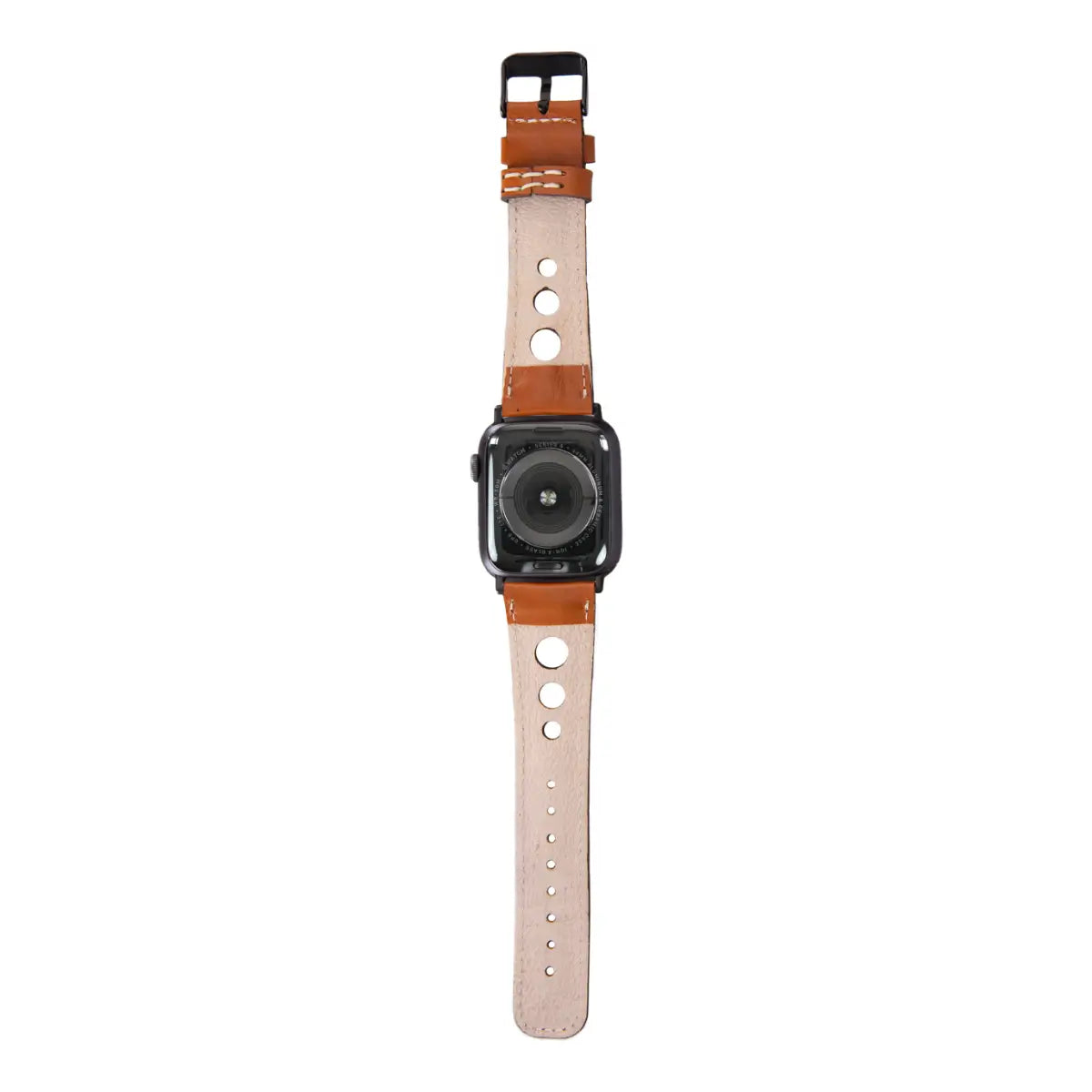 Premium Genuine Tan Leather Rally Strap for Apple Watch - Comfortable & Durable Replacement Band for Workout, Running & Everyday Use