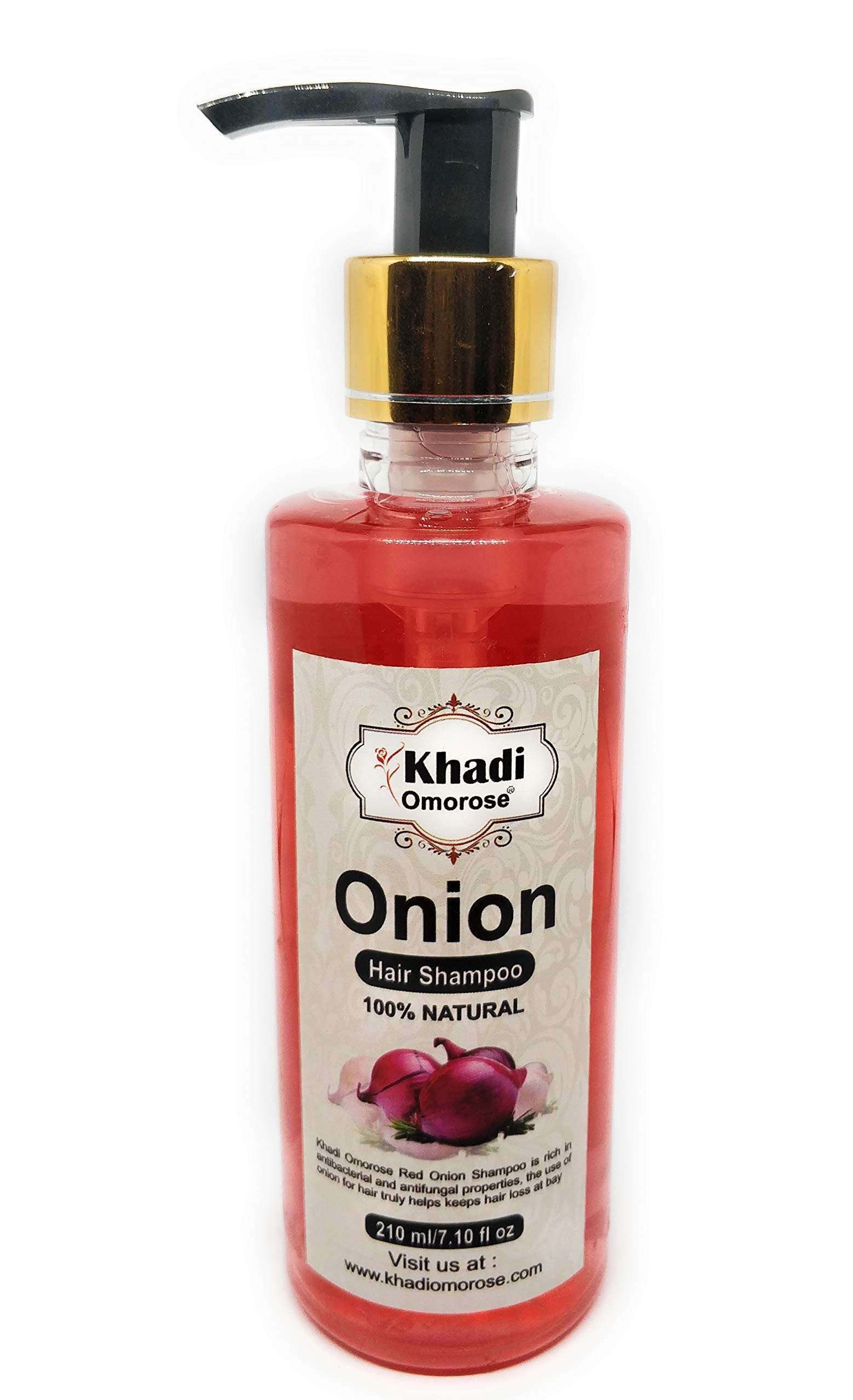 Khadi Omorose Onion Shampoo for Hair Growth & Scalp Care - 210ml for Men & Women - Reduces Hair Fall & Promotes Thicker Hair - Perfect for Daily Hair Wash & Scalp Nourishment