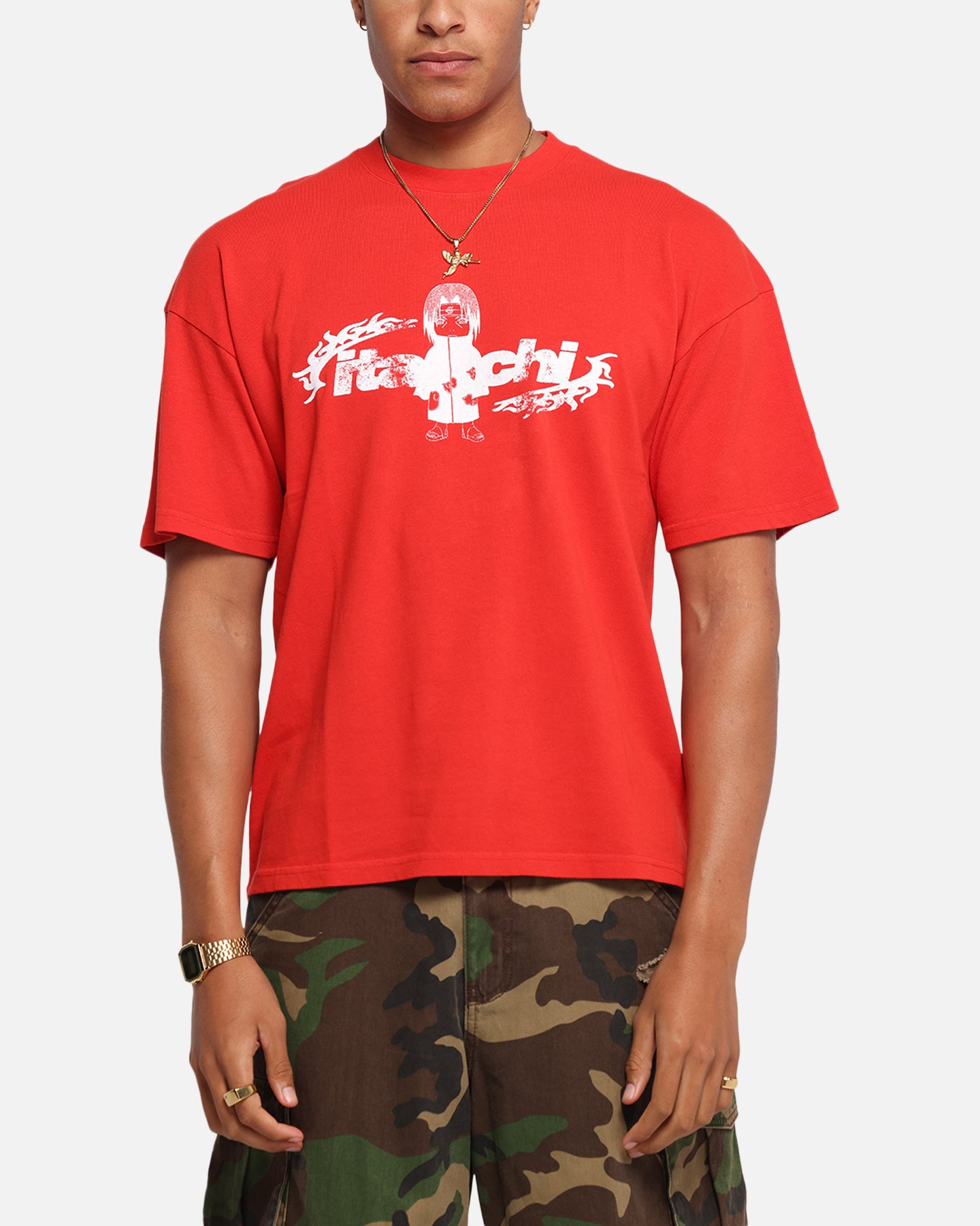 Naruto Chibi Itachi Vintage Anime T-Shirt - Red Casual Graphic Tee for Fans, Cosplay & Everyday Wear