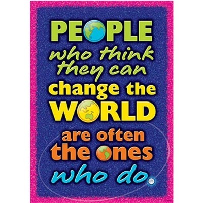 Argus® Motivational Poster - People Who Think They Can Change The World - Inspirational Office & Classroom Decor for Entrepreneurs, Teachers & Students