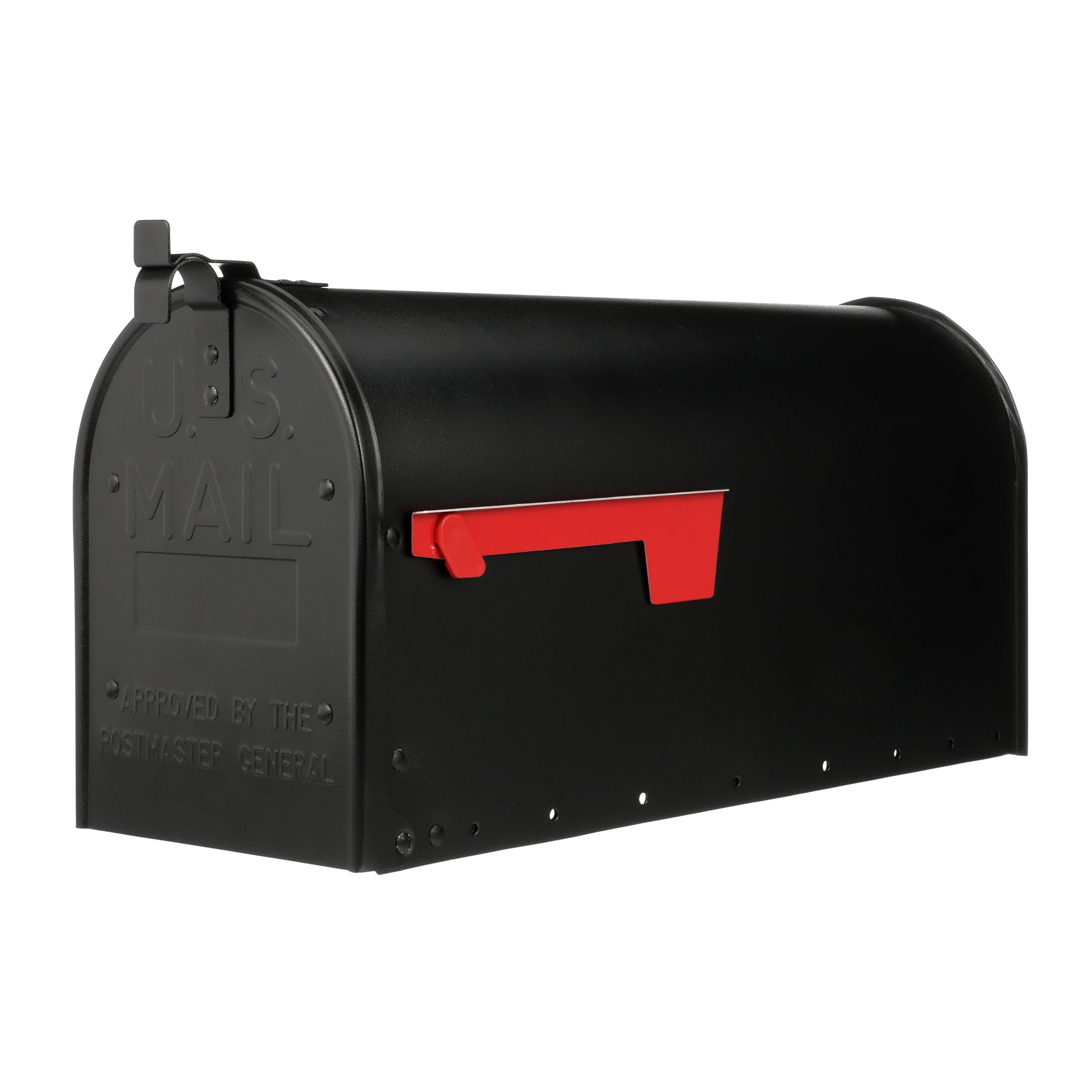Admiral Aluminum Post Mount Mailbox - Large Capacity Textured Black Mailbox for USPS Delivery (Code B ADM16BAM) | Durable Outdoor Mailbox for Homes, Farms & Rural Areas