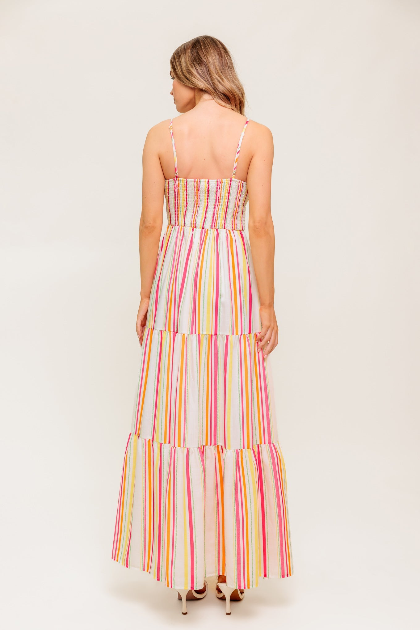 JEMMA Striped Maxi Dress for Women - Flowy Long Summer Dress with Pockets - Perfect for Beach, Vacation, and Casual Outings