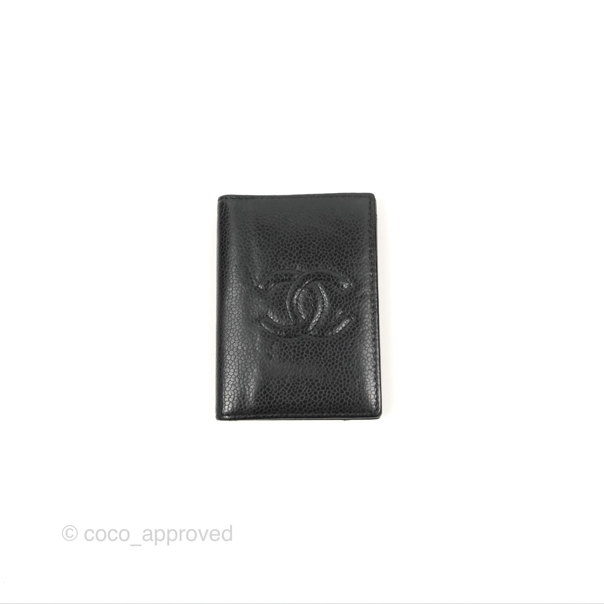 Chanel CC Card Holder Black Caviar Leather Wallet - Luxury Compact Credit Card Case for Women - Perfect for Everyday Use & Travel Accessories