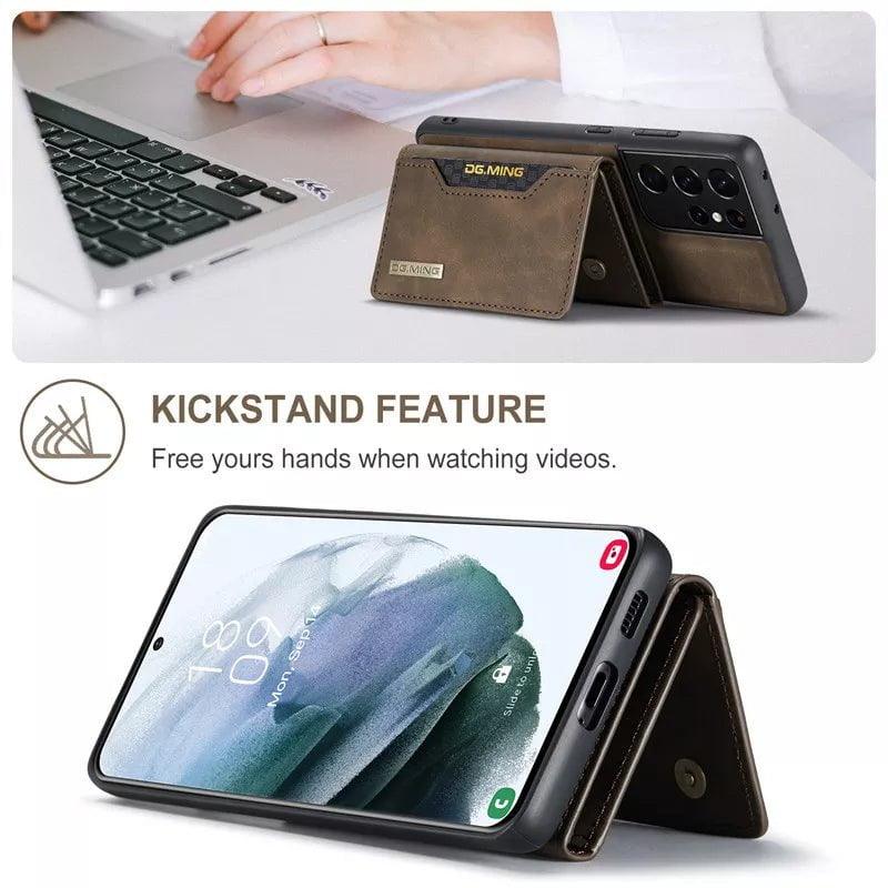 Samsung Galaxy S24 Ultra Retro Flip Vegan Leather Phone Case - Stylish & Protective Cover for Everyday Use, Work & Travel