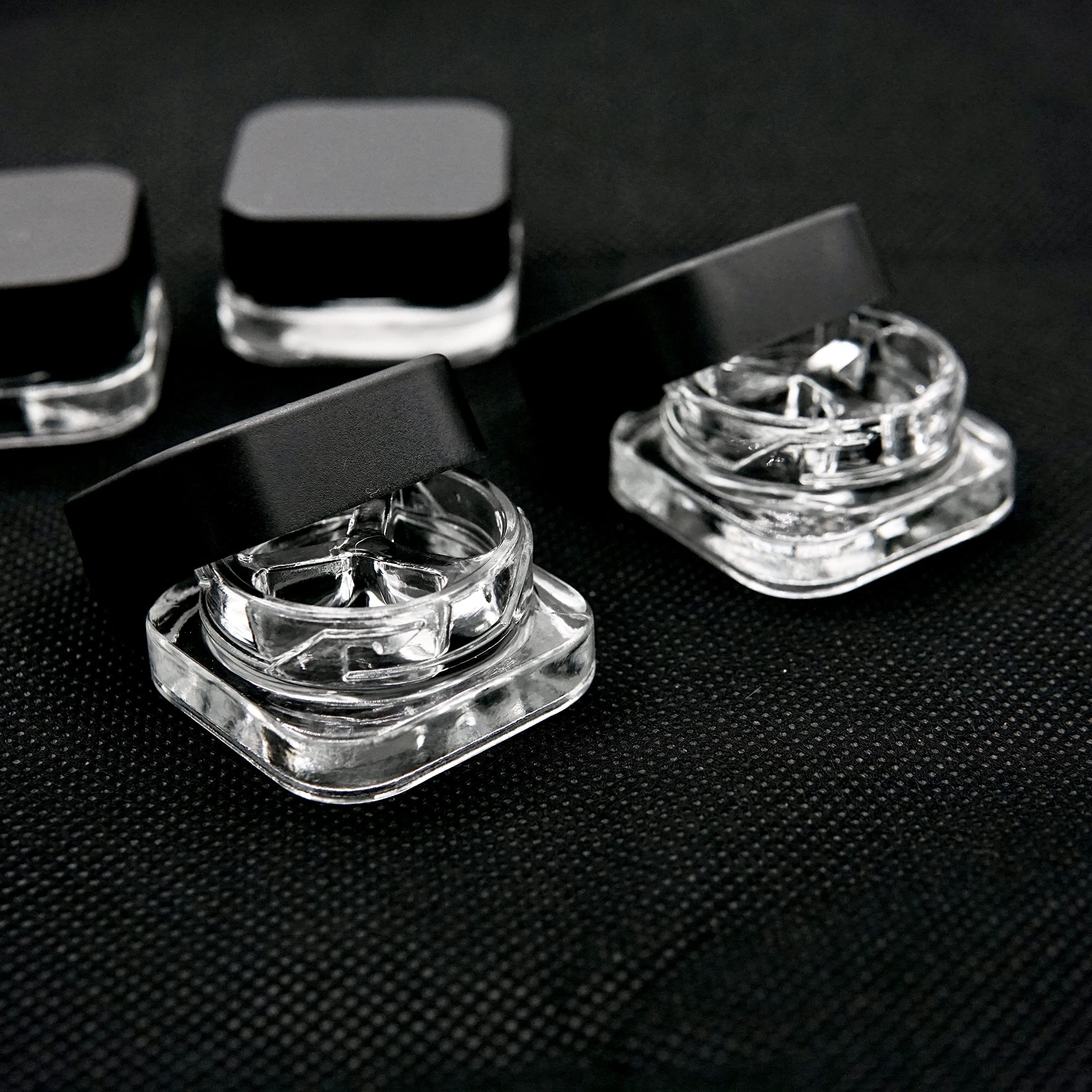 60 Pack Cube Glass Jars with 3 Compartments (2ml Each) - Square Food Storage Containers with Black Lids | Perfect for Spices, Herbs, Crafts & DIY Organizing