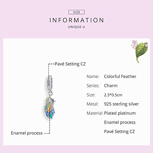 Yashuo Angel Feathers Heart Charm - Genuine 925 Sterling Silver Dangle Love Wing Pendant for Women's Bracelet - Perfect for Valentine's Day Gifts, Anniversary Presents & Everyday Jewelry