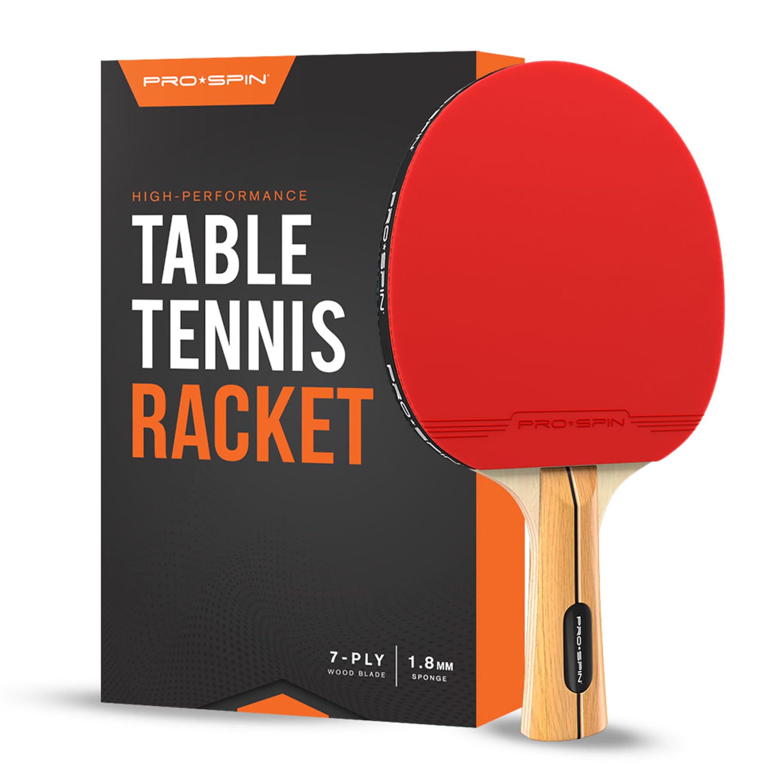 PRO SPIN Ping Pong Paddle - Professional Table Tennis Racket with High-Performance Rubber for Spin & Control | Indoor & Outdoor Play | Perfect for Training, Competition & Recreational Games (Single Paddle)