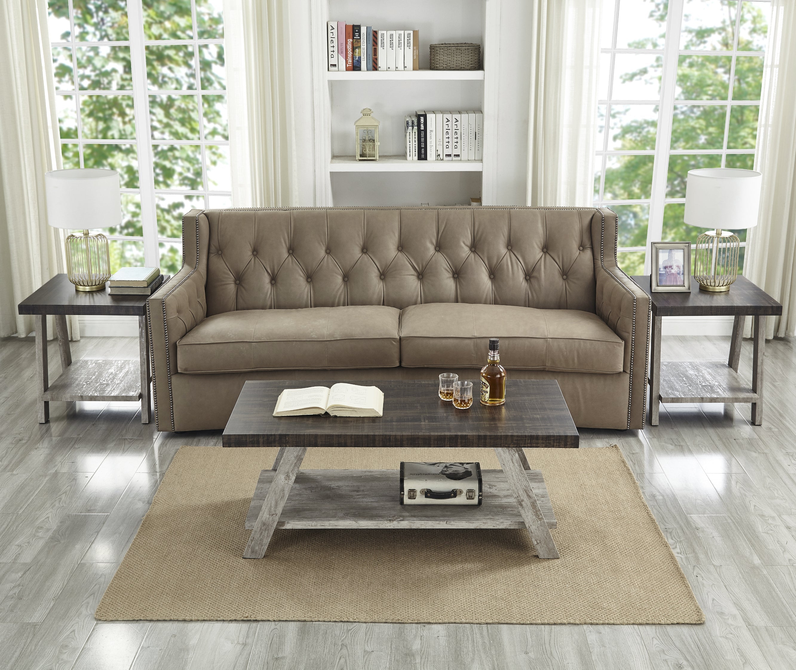 Roundhill Furniture Athens Contemporary 3-Piece Coffee Table Set with Storage - Modern Living Room Furniture for Small Spaces, Home Decor & Organization