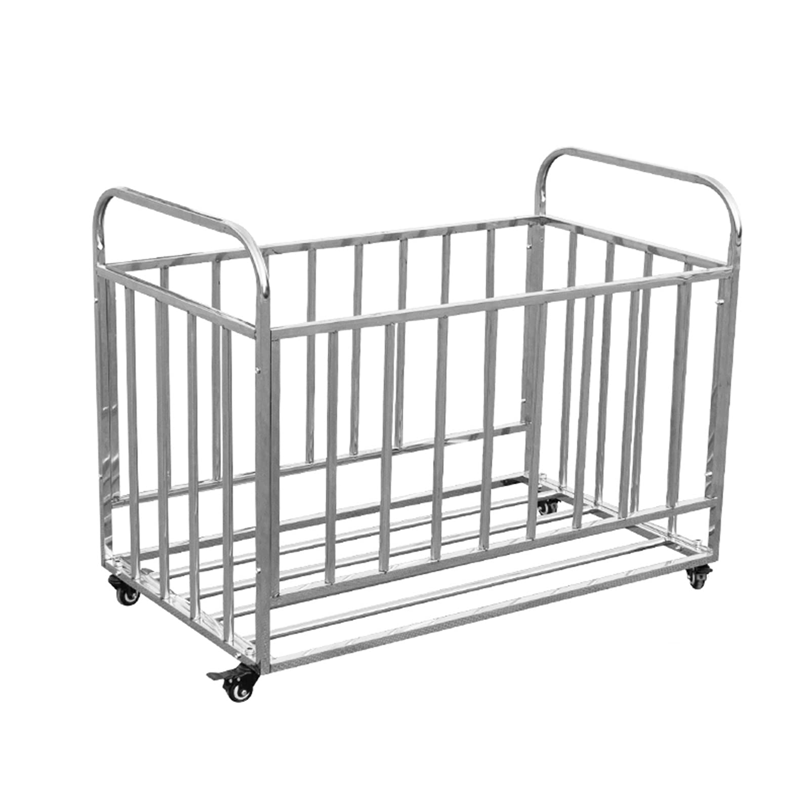 Portable Stainless Steel Basketball Cart with Wheels - Adjustable Ball Rack & Storage Organizer for Sports Equipment | Perfect for Garage, Basement, Entryway, Gym, and Outdoor Court Storage
