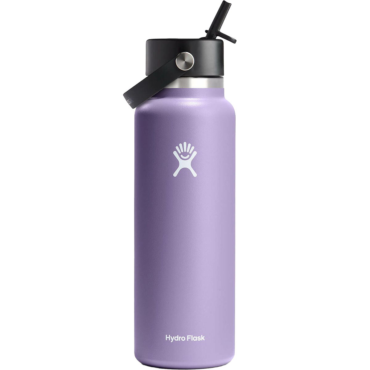 40 oz Wide Mouth Water Bottle with Flex Straw Cap - Insulated Stainless Steel Tumbler for Gym, Hiking & Outdoor Activities