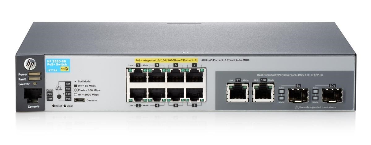 HP 2530-8-PoE+ Gigabit Ethernet Network Switch | 8 Port with PoE+ Support | Ideal for Small Business & Home Office Networking