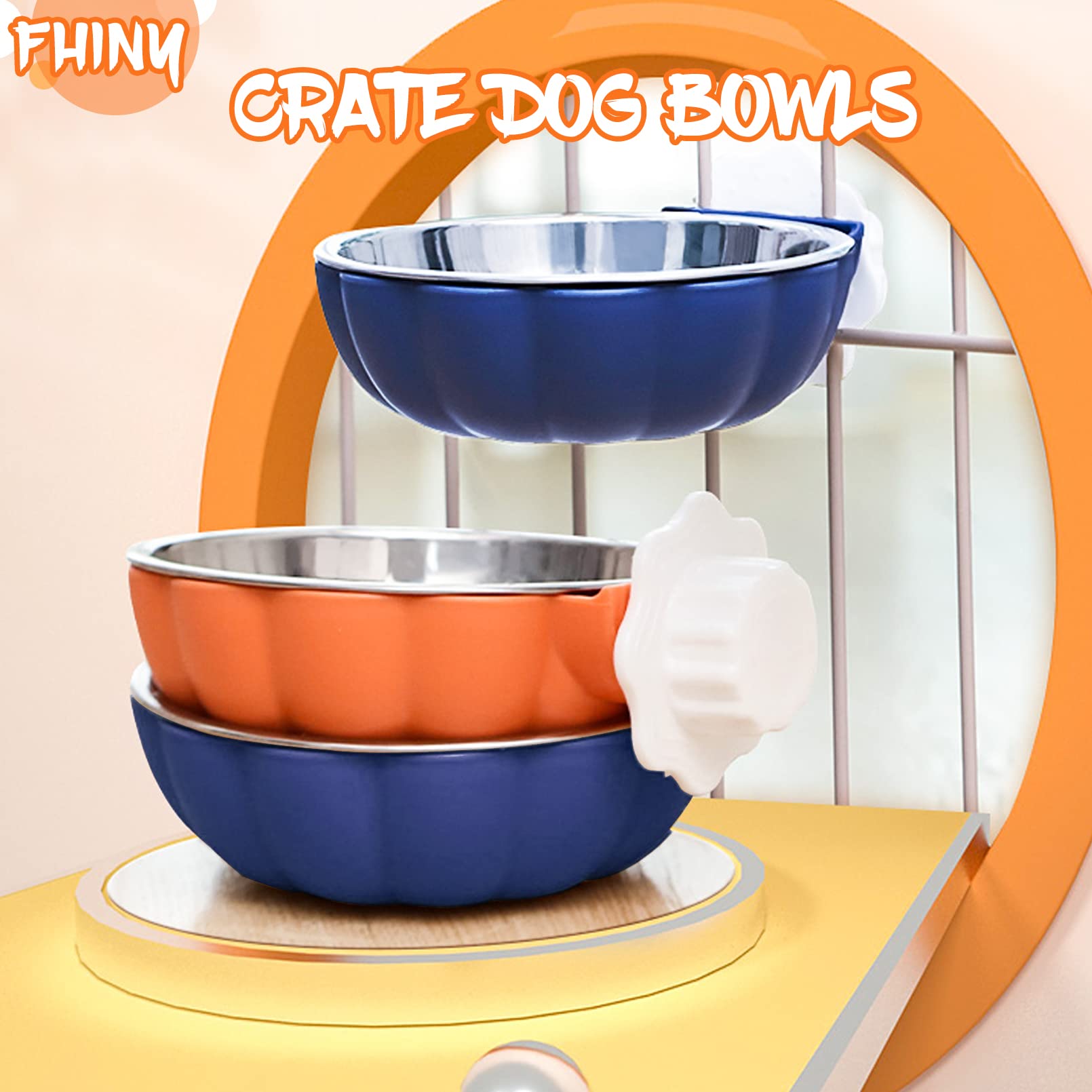 Stainless Steel Hanging Pet Bowl - Removable Dog & Cat Feeder for Cage, Coop - Perfect for Puppies, Ferrets, Birds & Guinea Pigs (2 Pack) - Ideal for Travel, Kennels & Small Animal Care