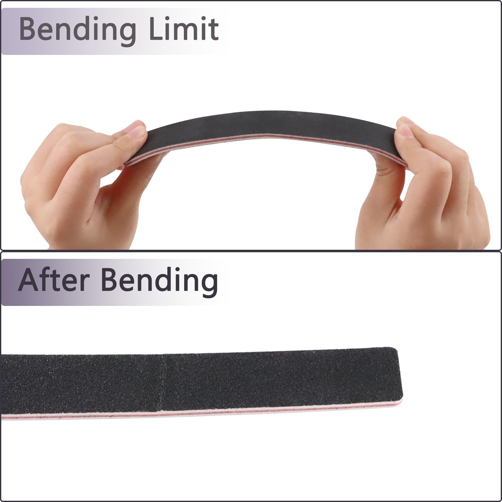 20 Pack Professional Nail Files - 100/180 Grit Black Emery Boards for Acrylic & Natural Nails - Reusable Manicure Tools for Buffing, Shaping & Smoothing - Perfect for Home, Salon & Travel Nail Care