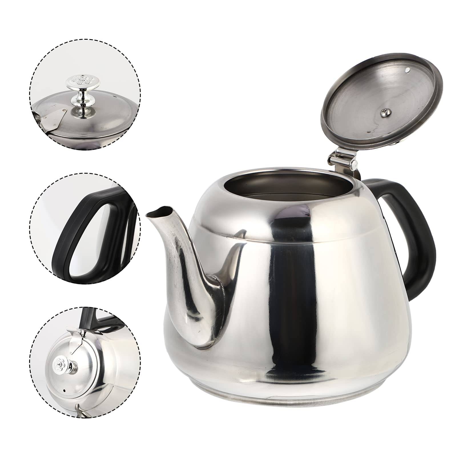 Cabilock Stainless Steel Induction & Gas Stove Compatible Teakettle - Fast Boiling Water Kettle for Home, Kitchen, Camping & Outdoor Use