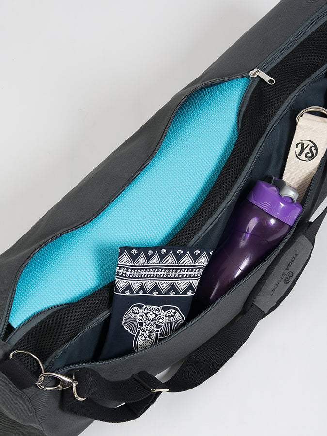 GOTS Certified Organic Cotton Yoga Bag for Women & Men - Eco-Friendly Yoga Mat Carrier with Pockets - Perfect for Yoga Studio, Gym, Travel & Workout Essentials Storage