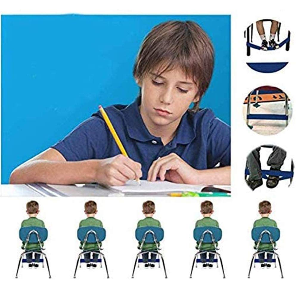 10 Pack Stretch Resistance Chair Bands for Kids - Natural Latex Foot Fidget Bands for School Classroom Chairs & Desks - ADHD & SPD Sensory Toys - Perfect for Focus, Movement & Active Sitting (Black)