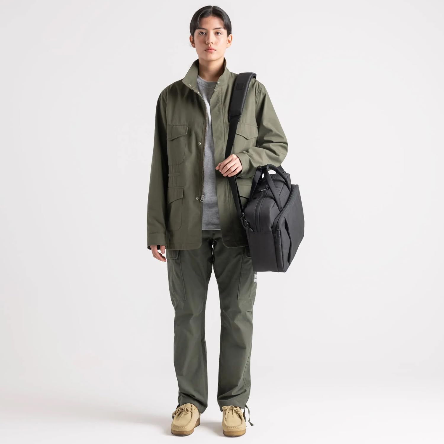 Herschel Gibson Messenger Tech Laptop Bag - Ash Rose Tonal Crossbody Bag for Work, School & Travel | Water-Resistant & Durable Design