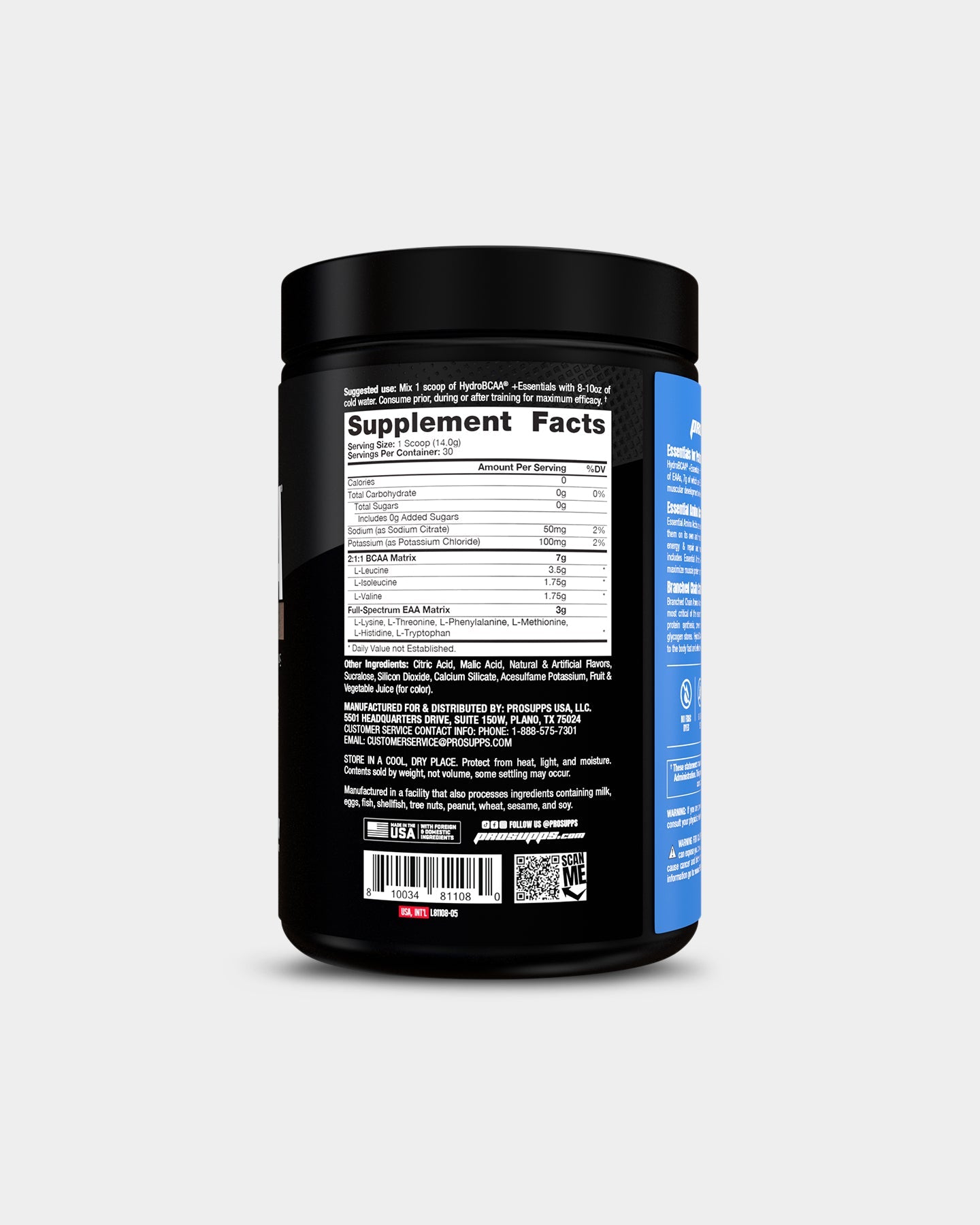 Pro Supps HydroBCAA Plus Essentials - Premium Amino Acid Supplement for Muscle Recovery & Hydration - Ideal for Athletes & Fitness Enthusiasts Post-Workout