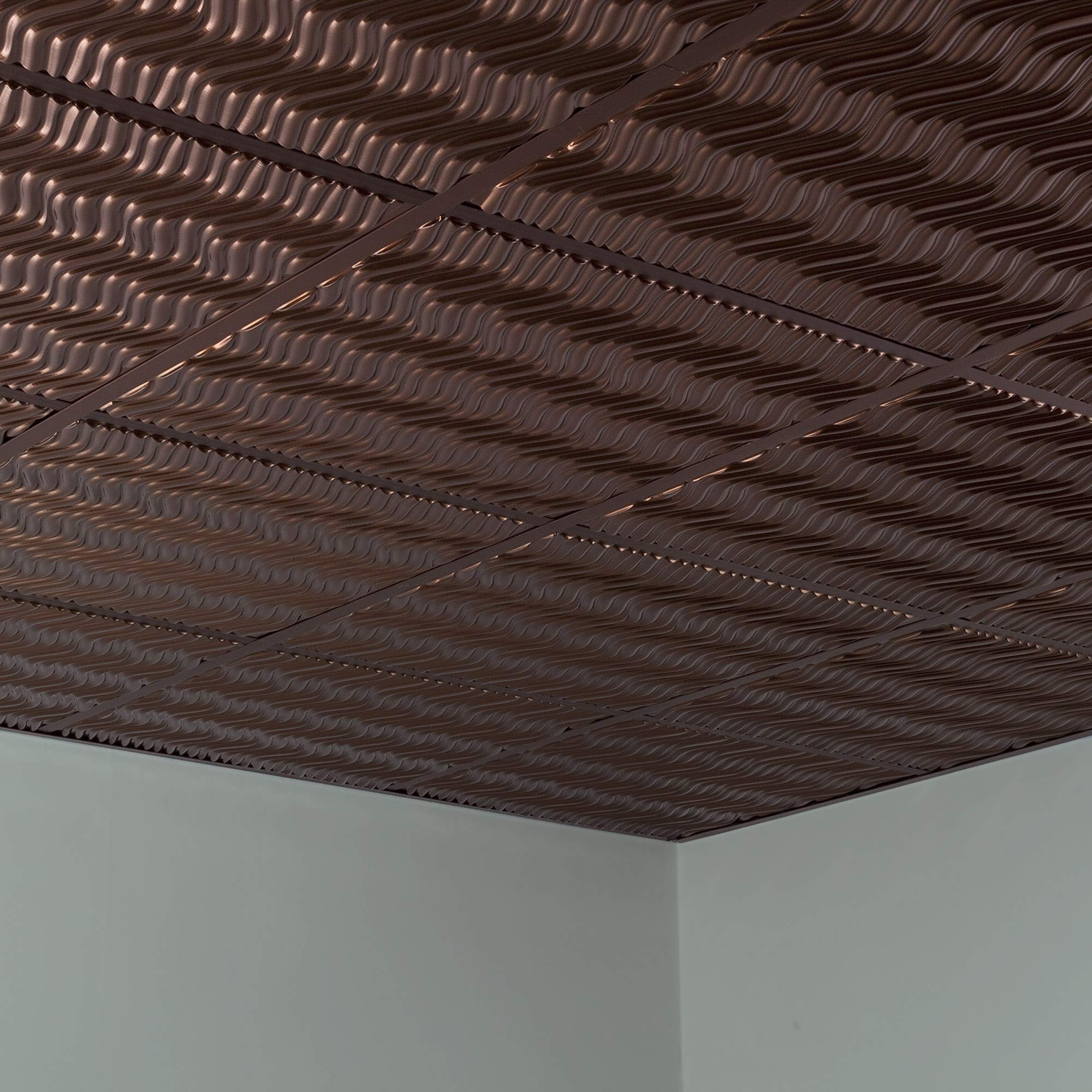 FASÄDE 2x2 Decorative Ceiling Tiles - Oil Rubbed Bronze Vinyl Lay-in Panels (5 Pack) for Home, Office & Commercial Interior Design