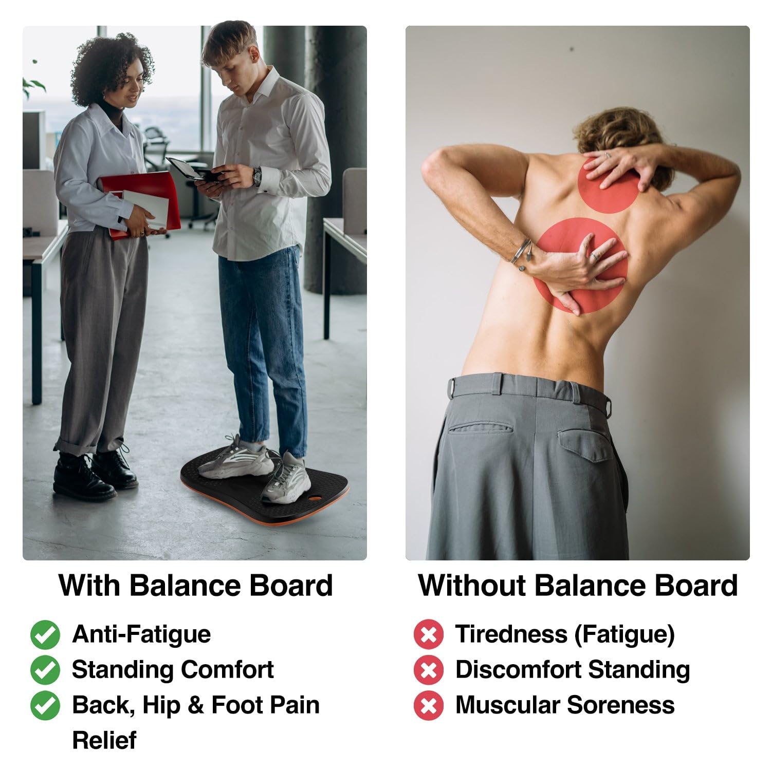 Desky Standing Balance Board for Adults - Wobble Board & Rocker Board for Standing Desk - Improve Posture & Core Strength - Perfect for Home Office, Gym Workouts & Active Sitting