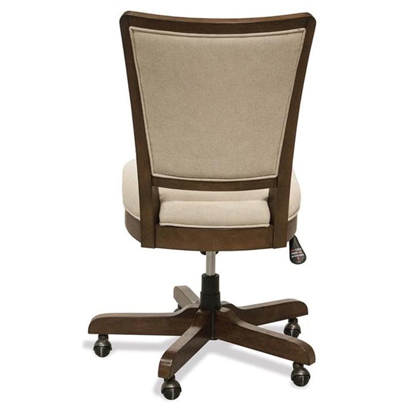 BOWERY HILL Modern Upholstered Office Chair - Plymouth Brown Oak - Ergonomic Desk Chair for Home Office & Workspace