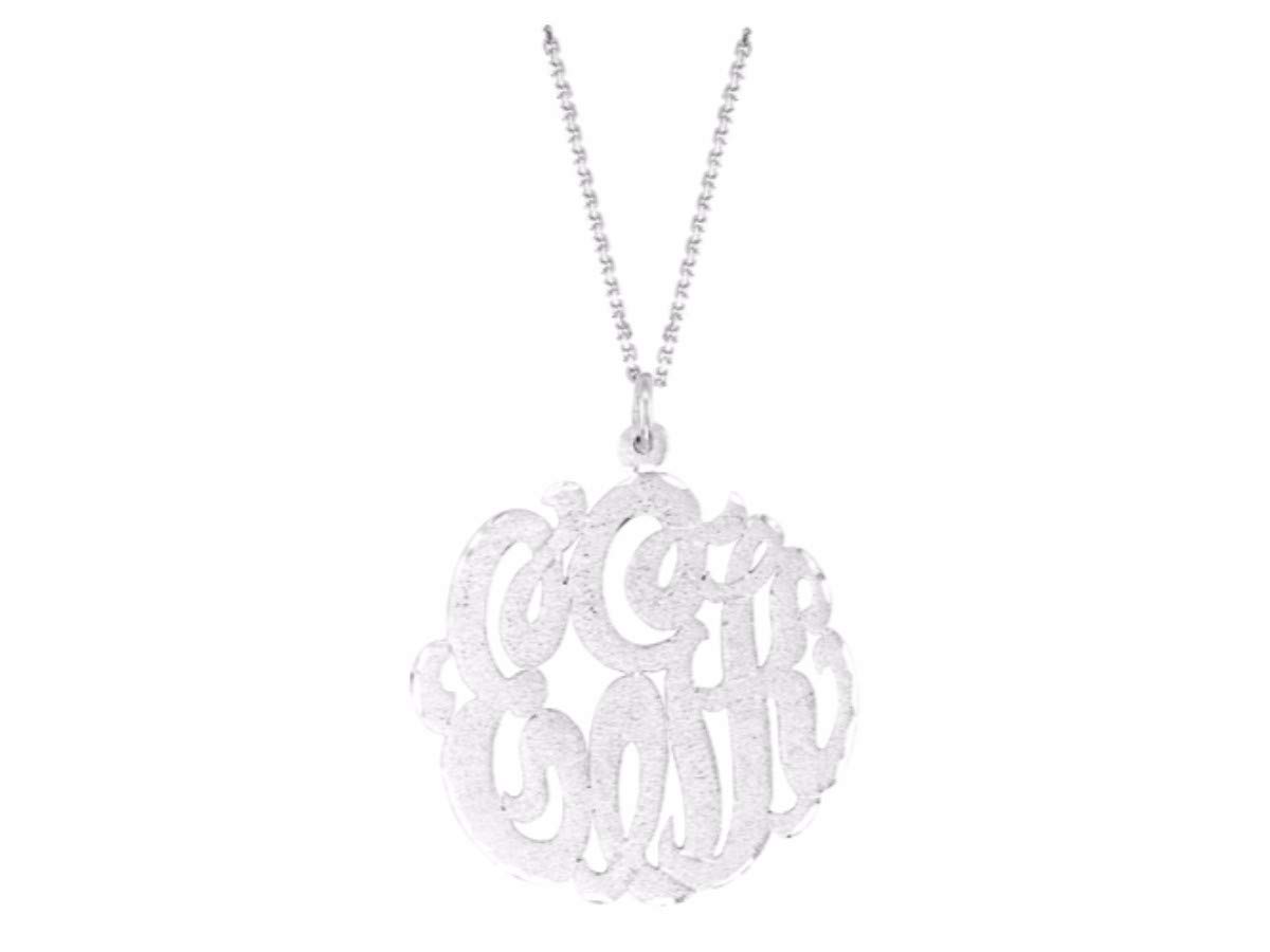 Personalized Rylos Monogram Necklace for Women & Men - 925 Sterling Silver or Gold Plated - 35mm Custom Large Pendant - Perfect for Anniversaries, Gifts & Special Occasions