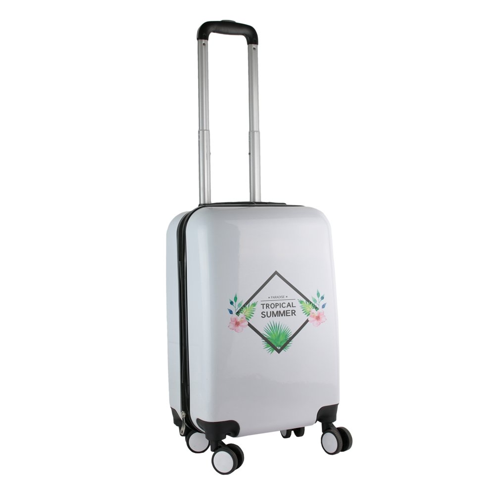 VO1200 Premium White Hand Luggage - Lightweight Carry-On Suitcase for Business Travel & Weekend Getaways - TSA Approved Airplane Cabin Luggage