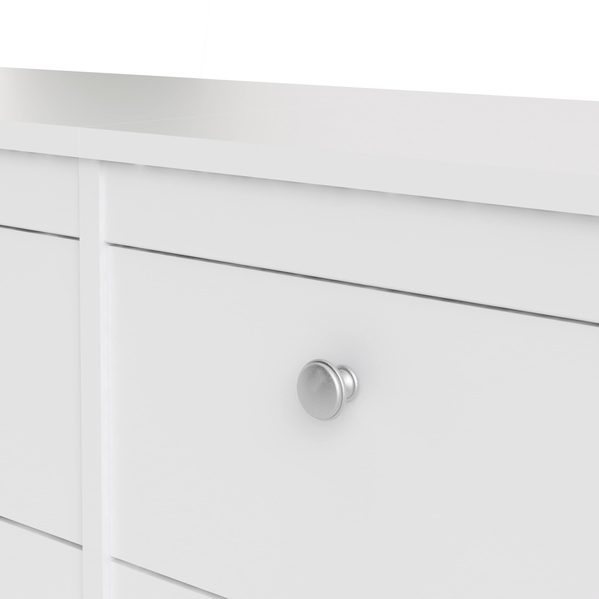 Tvilum 8-Drawer Double Dresser in White - Modern Bedroom Storage Solution for Clothes, Linens & Accessories