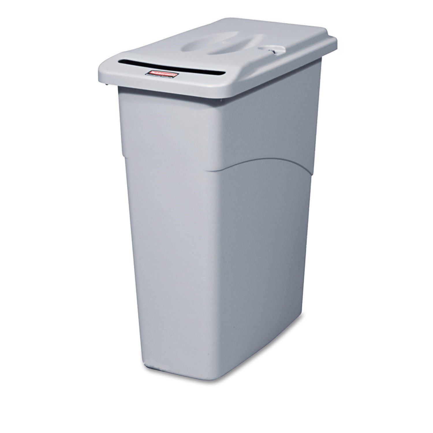 Rubbermaid FG9W1500LGRAY 23 Gallon Gray Rectangular Trash Can - Heavy Duty Waste Bin for Kitchen, Office, or Outdoor Use