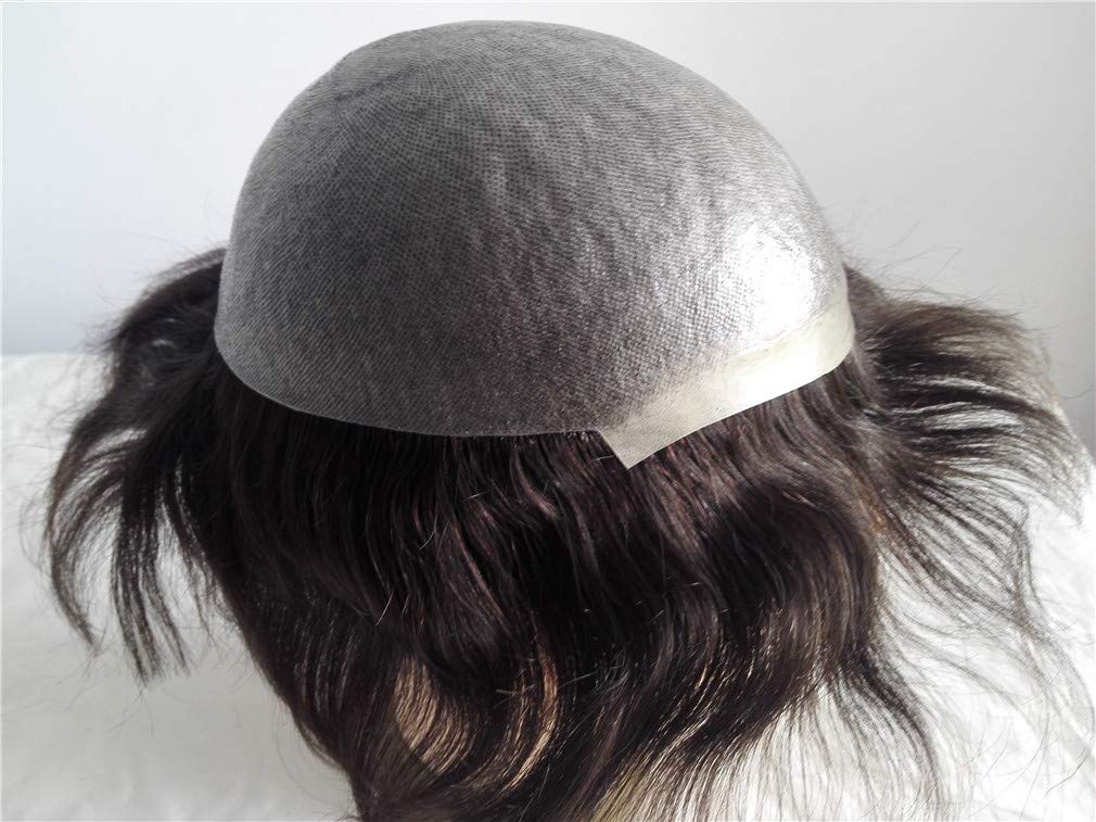 Men's Real Human Hair Toupee - 1B Off Black Thin Skin Wig for Men (8x10 Inch) | Natural Looking Hair Unit for Baldness & Hair Loss | Perfect for Daily Wear, Special Occasions & Confidence Boosting