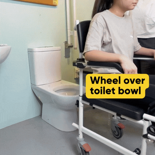 HappyBath 3-in-1 Deluxe Aluminum Commode Chair with Adjustable Height - Shower Toilet Seat for Elderly, Disabled & Post-Surgery Care - Home Bathroom Safety Aid