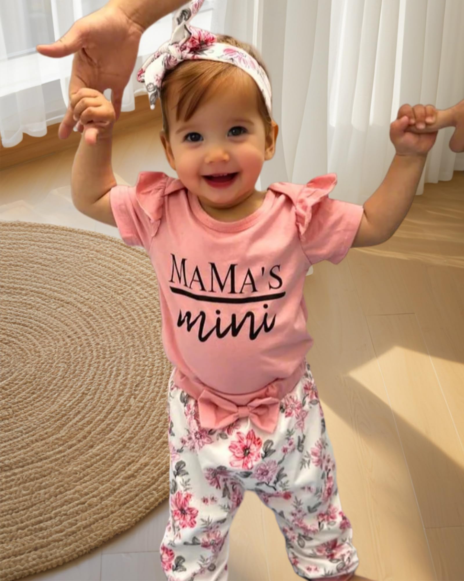 Newborn Baby Girl Clothes | Summer Infant Outfits | Floral Romper & Pant Sets with Matching Hat & Headband | Perfect for Photo Shoots, Parties & Daily Wear