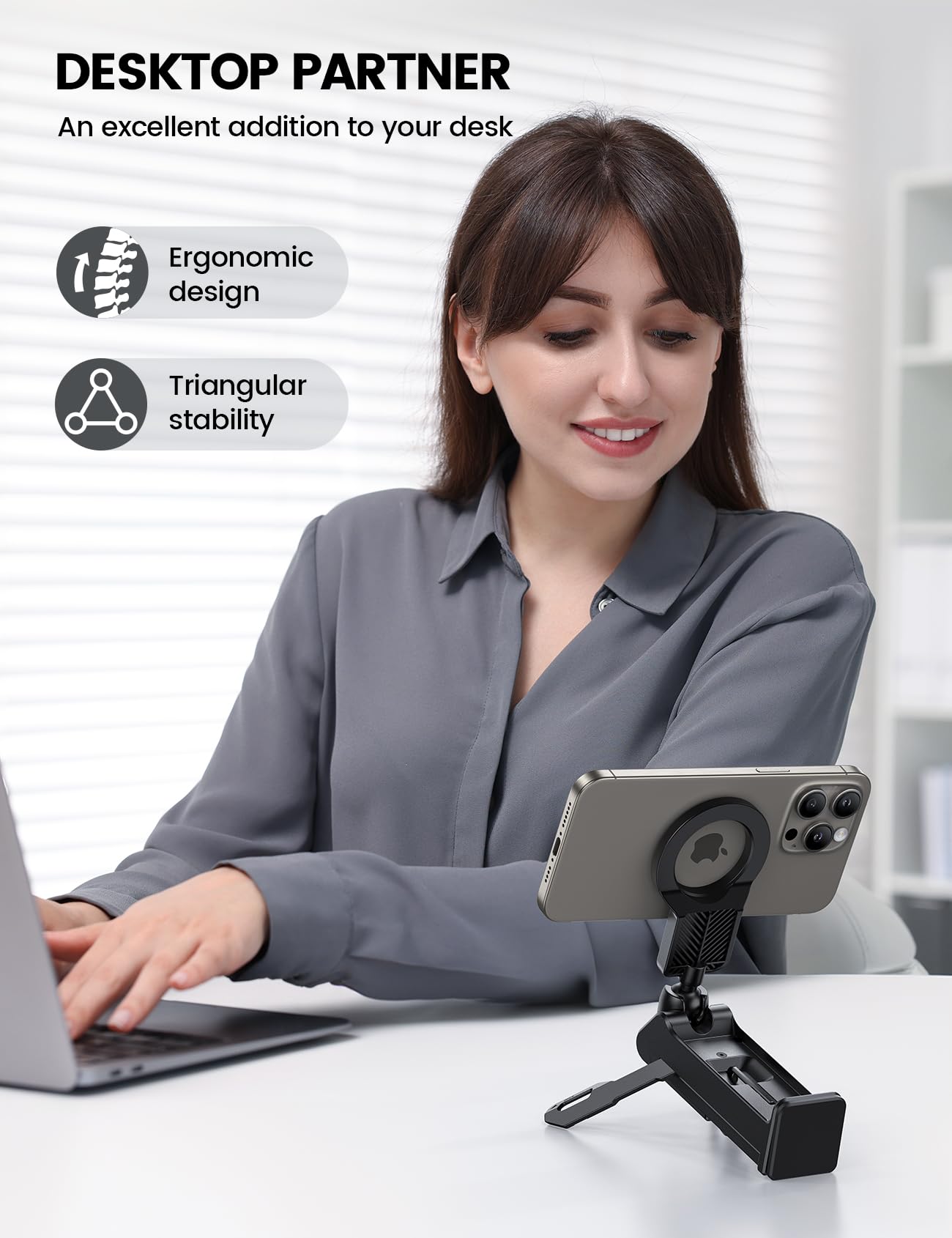 Lamicall MagSafe Airplane Phone Holder - Hands-Free Travel Essential for iPhone 16/15/14 Pro Max - Perfect for Long Flights & Airport Use (Ideal for Men & Women)