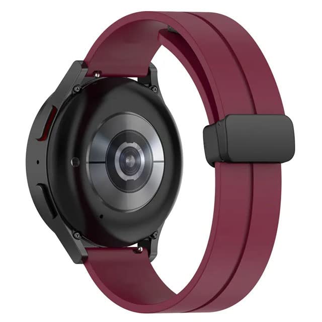 AONES 22mm Magnetic Silicone Watch Band - Folding Buckle Replacement Strap Compatible with Pebble & Zenith Smartwatches - Durable & Comfortable for Workouts, Running & Daily Wear